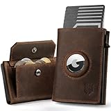 DODENSHA® Airtag Wallet Herren mit XL Münzfach I MagSnap Kartenetui I Smart Wallet für 10+ Karten I Geldbörse mit RFID Schutz I Portmonee mit AirTag* Fach I Redbrown
