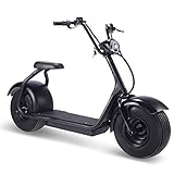 4MOVE E-Chopper Erwachsene mit Sitz, 1000W E-Cruiser- 12 Zoll Pneumatisches Anti-Rutsch-Reifen, LED-Scheinwerfer Elektro Moped, 48V 12Ah Li Akku,120kg Belastung, 25km Roller