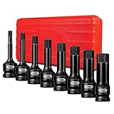 8-teiliger 1/2-Zoll-Inbus-Schlagsteckschlüsselsatz, metrischer Innensechskant-Steckschlüsselsatz 6 mm bis 19 mm, Master Impact Grade Cr-Mo-Stahl mit robustem Aufbewahrungskoffer