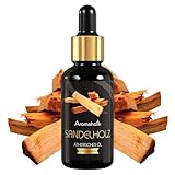 Aromaholik Sandelholzöl BIO 100% naturrein – Ätherische Öle für Diffuser & Aroma Diffuser – Zertifiziertes ätherisches Öl aus Indien – Sandalwood Essential Oils 30ml für Sauna & Massage