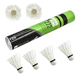 Stibtmr 6 Stück Badminton Federbälle Badminton Bälle Trainingsset Federbälle Federball En Natürliche Entenfeder Naturfederbälle Federball Für Nachhaltige Sporttraining