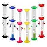 12 Stück Sanduhren Set für Kinder, Farbige Sanduhr Timer Set 30sec, 1min, 2min, 3min, 5min, 10min,Sanduhren Klein Sanduhr Aus Kunststoff für ZäHneputzen,Schule,Küchen, Haus Dekoration Spiel Requisiten