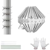 EXLECO Marderschutz Fallrohr Marderabwehrgürtel Edelstahl Marderabwehr 3cm*1m Marder Stacheldraht Mardergitter Marderschreck Waschbär Abwehr mit Handschuhe Kabel Dachrinne Schutz Marder Vertreiben