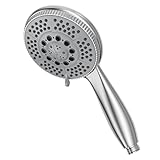 Vinabo Duschkopf Hochdruck-Handbrause 5 Strahlarten Handhled Duschkopf Wassersparend mit Druckerhöhung und Ergonomischem Handgriff Verchromter Brausekopf Soffione Doccia Silber