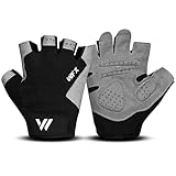 WESTWOOD FOX Fitnesshandschuhe für das Fitnesstraining rutschfest stoßdämpfend Gewichtheberhandschuhe gepolsterter Griff atmungsaktiv Fingerlose Trainingsunterstützung (Without Support, M)