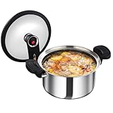 Bexdug Schnellkochtopf für den Herd, klassischer Schnellkochtopf, schnelles Kochen, multifunktionales Edelstahl-Küchenzubehör für Eintöpfe, Speisen, Bohnen, Steak, Fleisch, Suppe