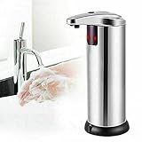250ml Edelstahl Automatische Seifenspender Berührungsloser Desinfektionsmittel Spender Infrarot Sensor Desinfektionsspender Automatisk Spender für Badezimmer Hotel Küche Toilette Schule