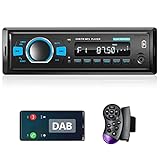 Hodozzy Autoradio DAB 1 Din mit Bluetooth, MP3-Player mit FM Radio, 1 Din Autoradio Unterstützung BT Freisprecheinrichtung/EQ/Lenkradsteuerung/USB/Laden/TF/AUX in, Digital Media Receiver
