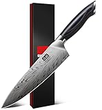 SHAN ZU Kochmesser aus Pulverstahl, Japanisches Küchenmesser, 20 cm Professionelle Chefmesser mit Hohem Kohlenstoffgehalt, Ultrascharfes Allzweckmesser mit Ergonomischem Full-Tang-Griff aus Pakkaholz