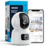 GNCC 1080P Babyphone mit Dual Kameras, Kamera Überwachung Innen, 360° PTZ-Kamera und Feste Kamera, Bewegungsverfolgung, Nachtsicht, Überwachen Baby und Haustieren, Lokaler Micro-SD-Speicher, P4