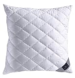 Billerbeck Kopfkissen ALCANDO® - Faserkissen ca. 80 x 80 cm – Kissen mit mittlerer Stützkraft – Bezug aus Baumwolle mit Reißverschluss – AIRFLOCKS® Füllung, individuell anpassbar