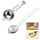 Amfrpar 2 Stück Eiertrenner Eigelbtrenner Edelstahl Eitrennhilfe Eidottertrenner Spülmaschinenfreundlich Eigelb Eiweiß Trenner Egg Separator für Küche Bäckerei