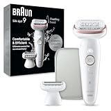 Braun Silk-épil 9, Epilierer mit schwenkbarem Kopf für eine einfache Haarentfernung, Wet&Dry, langanhaltend seidig-glatte Haut, Ladyshaver, Rasieraufsatz und Trimmeraufsatz,9-030, Weiß/Flamingorosa