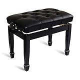 GZSLKSCD Klavierhocker, schwarz, höhenverstellbar, Klavierbank, gepolsterter Keyboard-Sitz, Hocker, Stühle, Tragkraft 180 kg, einfach zu montieren