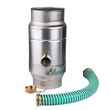 Regenwassersammler Wassersammler Titan Zink 6-tlg/100mm Jumbo Regenwassersammler inkl. Schlauchanschluss-Set und Verschlusskappe - Wassersammler für Regentonnen mit Schlauch