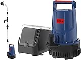 Güde 58567 Akku Regenfasspumpe 18-0 (18V, 2000 l/h, max. Förderhöhe 7 m, Kabellänge 3 m, max. Eintauchtiefe 2,5 m)