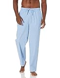 Amazon Essentials Herren Gewebte Straight-Fit Pyjamahose Mit Taschen, Hellblau Streifen, L