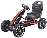 Actionbikes Motors GoKart Abarth FS595 | Kettcar - Go Kart - Tretauto mit Handbremse - Geschlossener Kettenkasten - Sitz für 1 Person - Eva-Vollgummireifen - Kinderfahrzeug - Von 4-10 Jahre (Schwarz)