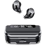 Bluetooth Kopfhörer, Kopfhörer Kabellos Bluetooth 5.3 mit 4 ENC Noise Cancelling Mic, 2024 In Ear Kopfhörer Bluetooth 128H Tiefer Bass,IP7 Wasserdichte Kopfhörer Sport, LED-Anzeige Ohrhörer USB-C