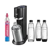 SodaStream E-Duo, Elektrischer Wassersprudler mit CO2-Zylinder, Glasflasche und 2X 1L spülmaschinenfeste Kunststoff-Flasche, Höhe: 44cm, Farbe: Titan