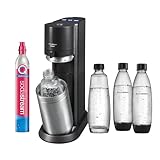 SodaStream E-Duo, Elektrischer Wassersprudler mit CO2-Zylinder, Glasflasche und 2X 1L spülmaschinenfeste Kunststoff-Flasche, Höhe: 44cm, Farbe: Titan