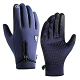 Handschuh, Handschuhe, Thermohandschuhe, Winterhandschuhe for Herren und Damen, Touchscreen-Handschuhe, warme Handschuhe for kaltes Wetter for Radfahren, Fahren, Laufen, Camping, Wandern,(Blue_Small)