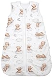 TupTam Schlafsack Baby 2.5 TOG – Atmungsaktiver Ganzjahresschlafsack für Kinder, OEKO-TEX zertifiziert, Farbe: Bären auf Wolken/Weiß/Braun, Größe: 56-62