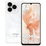 Ulefone Note 20 Pro Smartphone 256GB ROM 8GB/1TB SD Android 14 50MP Kamera 6000mAh 18W Octa Core 6,75 Zoll 90Hz HD+, 4G Dual SIM Handy Ohne Vertrag Fingerabdruck Face ID GPS OTG 2 Jahre Garantie-Weiß