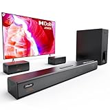 Hiwill 5.1-Kanal Dolby Atmos Soundbar mit 6,5' großem kabellosem Subwoofer – Erweiterte Klangbühne, satter Bass, klare Dialoge, 2 kabelgebundene Rücklautsprecher für Heimkino, eARC/Opt, HiElite A51PRO