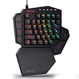 Redragon K585 DITI Einhand RGB Mechanische Gaming-Tastatur, Braune Schalter, Typ-C Professionelle mit 7 Integrierten Makrotasten, Abnehmbare Handgelenkstütze, 42 Tasten