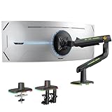 NB Ergonomic RGB Monitor Halterung for Bildschirme 32 to 60 Zoll Flach Ultrabreit Gebogener Screens, Monitorhalterung 49 Zoll Bildschirmständer Last Max 20 kg, VESA 75 & 100 (Black)