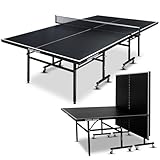 ZERRO Tischtennisplatte Klappbar Indoor, 15 mm Dickes MDF, 274x152.5x76cm, Internationale Standardgröße inkl. Netz, Tischtennistisch, Ping Pong Tisch, Schwarz