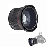 Fisheye-Objektiv, 58 mm 0,35-faches Fisheye-Superweitwinkelobjektiv für SLR-DSLR-Kamera Schwarz