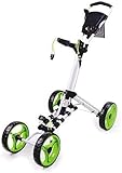 4 Räder Golf Trolley Trolley Faltbar Golf Push/Pull Cart mit Fußbremse Leichte Golfwagen Eine Sekunde zum Öffnen und Schließen Faltwagen Fitnessgeräte