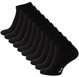 STARK SOUL 10 Paar Essentials Sneaker Socken, Baumwolle, schwarz, Gr. 43-46