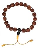BUDDHAFIGUREN/Billy Held Handmade Mala mit Rudraksha Perlen - Buddhistisches Armband mit 10mm Perlen, Anpassungsfähig, Rudraksha-Samen, Perle, Anpassungsfähig, Rudraksha-Samen, Perle