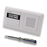 Gira Unterputz IP Internetradio 232003 + Bluetooth Komplett-Set mit Lautsprecher - System 55 - reinweiß glänzend mit 2fach Rahmen Gira 021203 inkl. EBROM Phasenprüfer zur Montage der Geräte