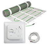 Elektrische Fußbodenheizung HoWaTech Power für Renovierung Komplett Set TWIN Heizmatte 200 W/m² inkl. Thermostat, Heizfläche:2.00m²