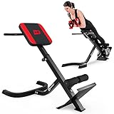 Hop-Sport Hyperextensions Bauch- & Rückentrainer, Rückenstrecker für Zuhause, Verstellbare Trainingsbank, Stabile Stahlkonstruktion, Fitnessgeräte für Zuhause, 120 kg Max. Belastbarkeit