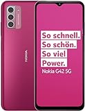 Nokia G42 5G Smartphone (5G-Konnektivität, Android 13, (6,56'’) HD+-Display, dreifache 50-MP-Kl-Kamera, 5000 mAh Akku, 6GB RAM, 128GB Speicher, OZO 3D Audio Capture und QuickFix-Design) Rosa
