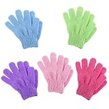 Molain 10 Stück Peelinghandschuh, Peeling Handschu Exfoliating Gloves Waschhandschuh Badehandschuhe Körper Duschhandschuh Peeling Körper Badezubehör 5 Farbe