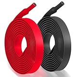 2 Stücke 4:1 Schrumpfschlauch, Ø12mm & 2m Länge,Schrumpfschläuche mit Kleber,Wasserdicht und Isolier,Schrumpfschlauch Meterware für Kabelisolierung,Markierung,Kabelbündelung,Reparaturen (Schwarz+Rot)