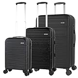 JASLEN - Gepäck-Sets, Reisekoffer, Reisekoffer Set, Kofferset, Hartschalenkoffer, Trolley-Set, Luggage - Große Auswahl an Koffer & Trolleys für Jede Reise!, Schwarz