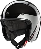 Redbike Jethelm RB-804 Evolution schwarz metallic Silber Fiberglas ECE 22.06 inklusive Helmschirm, S 55/56