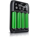 CSL - Universal Batterie Ladegerät - Akku Batterieladegerät Intelligent Battery Charger - für Li-ion, NI-MH, NI-Cd, LiFePo4 Akkus 18650 AA AAA Batterien und Akkus - LCD Display mit Echtzeitanzeige