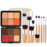 MKNZOME Correcting Concealer Palette, Concealer Makeup Palette Contour Palette mit Makeup Pinsel, Professional Cream Bronzer Color Corrector Schminke, 12 Farben Mischbare Farbtöne