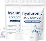 2pcs Hyaluronic Acid Powder, Premium Hyaluron Pulver,Hyaluronsäure Pulver für die Hautpflege,Gesichtsseren straffen die Haut, spenden der Haut Feuchtigkeit und unterstützen die Feuchtigkeitsversorgung