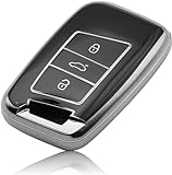 TPU Schlüsselhülle Kompatibel mit VW Passat B8, Zubehör für Passat B8, Schutz für deinen Schlüssel, für VW Schlüsselhülle für Passat B8 Tuning, Mit Schlüsselanhänger und Schlüsselkette, Silber