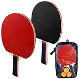 Diompirux Premium Tischtennis Schläger Set mit 2 Tischtennisschlägern, 3 Tischtennisbälle und Tragetasche, Ideal für 2 Spieler, für Anfänger, Fortgeschrittene und Familienunterhaltung