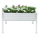 Hochbeet Pflanzgefäß für Gemüse und Kräuter – Metall Erhöhter Pflanzkasten mit Beinen – perfekt für Terrasse, Balkon und Garten – 80 kg Tragkraft